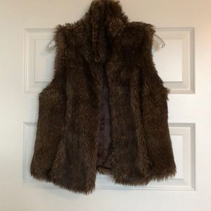 Brown faux fur vest